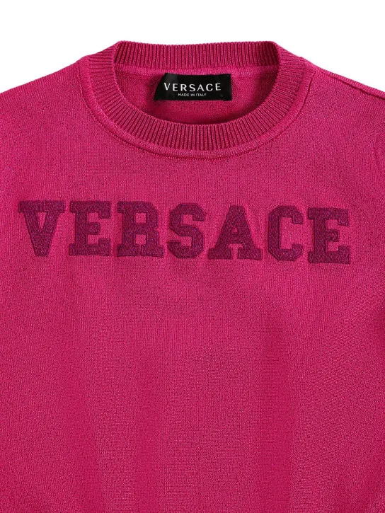 Versace   Embroidered logo cotton sweater 