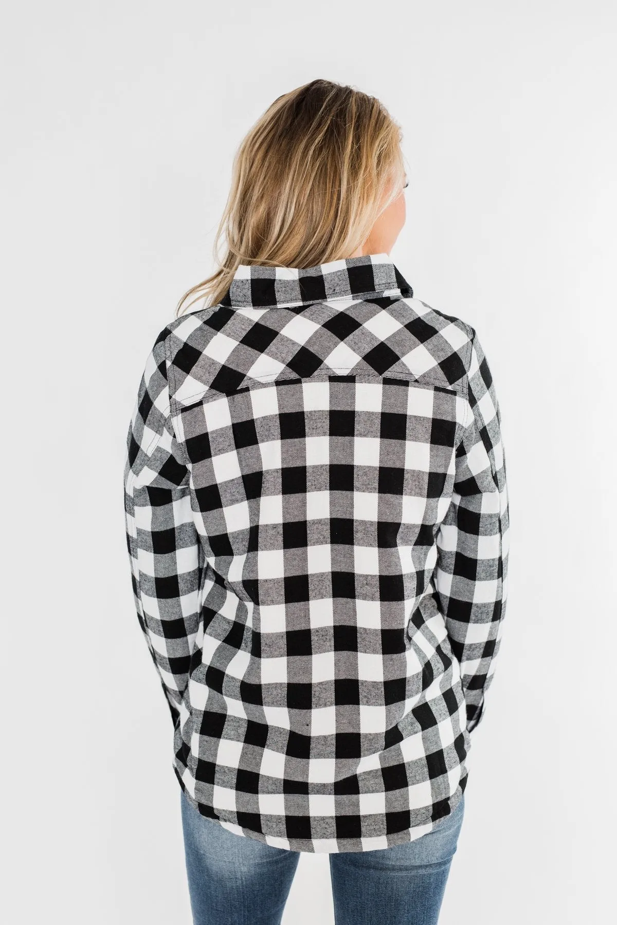 Warm Me Up Button Up Jacket- Black & White