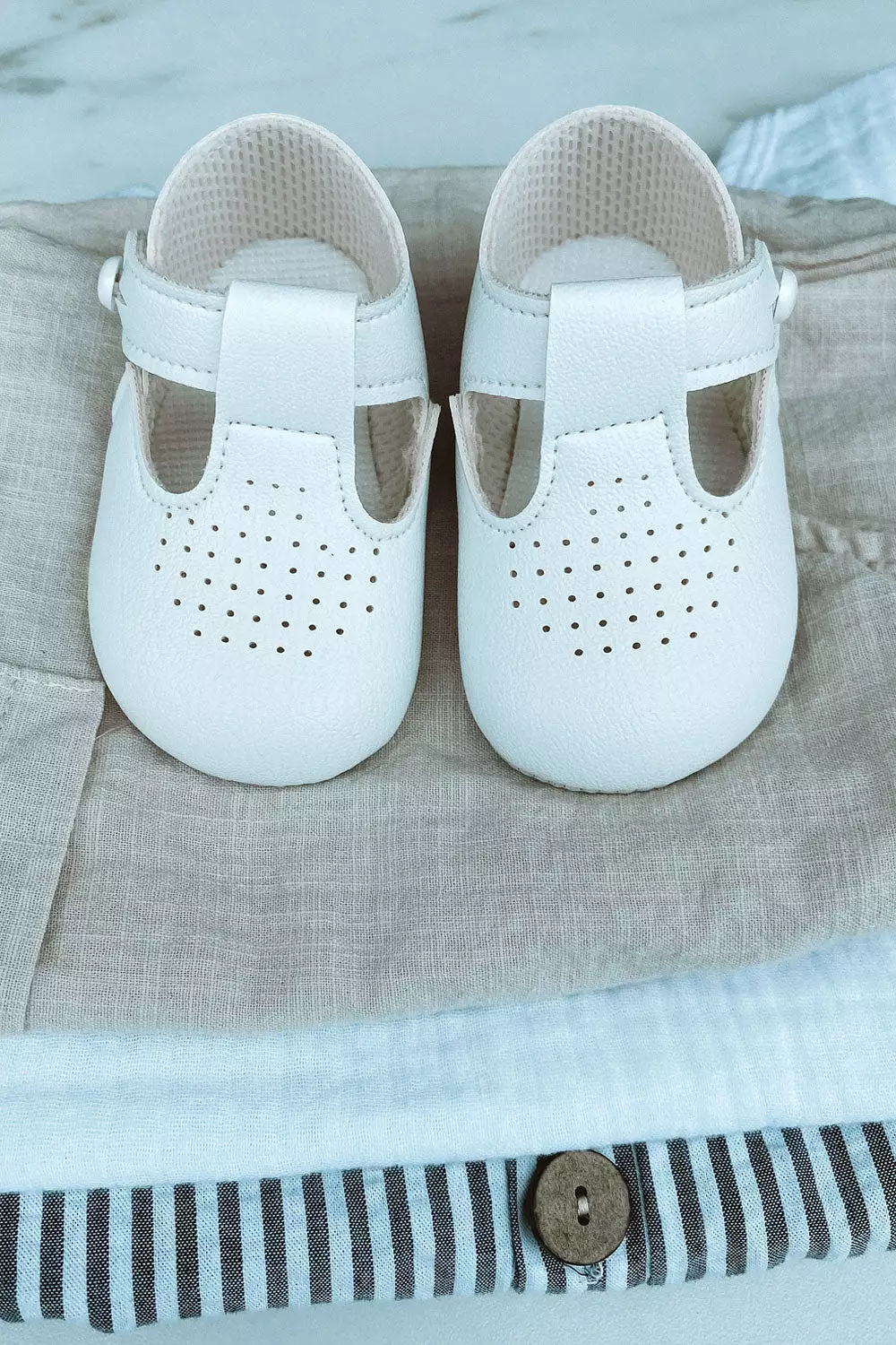 White Matte Pram Shoes