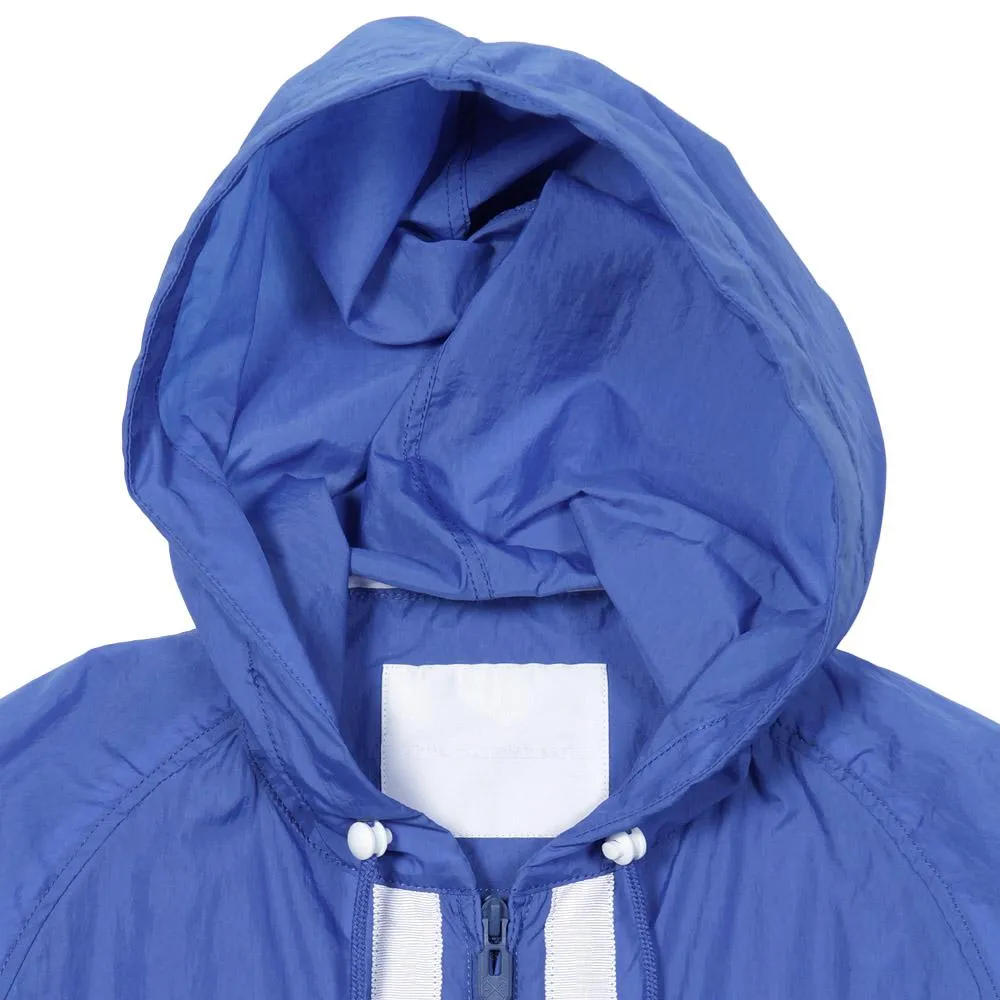 White Mountaineering Nylon Taffeta Hooded Coach Jacket Blue