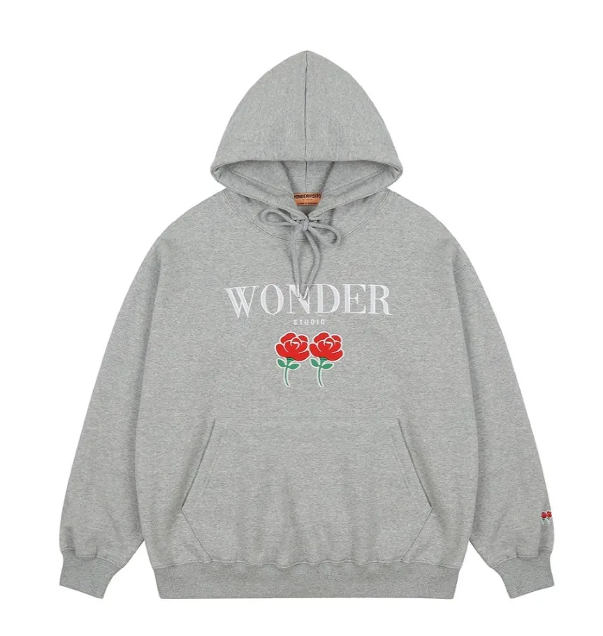 WONDER VISITOR  |Unisex Street Style Logo Hoodies & Sweatshirts