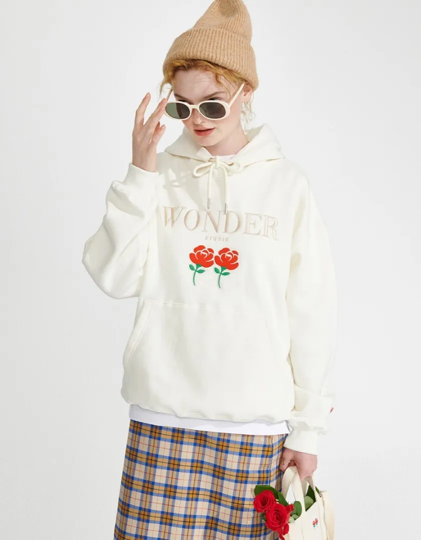 WONDER VISITOR  |Unisex Street Style Logo Hoodies & Sweatshirts