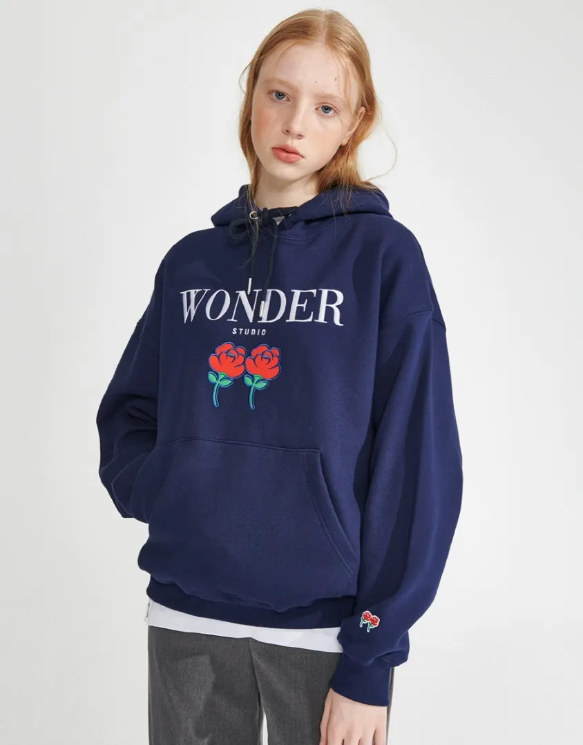 WONDER VISITOR  |Unisex Street Style Logo Hoodies & Sweatshirts