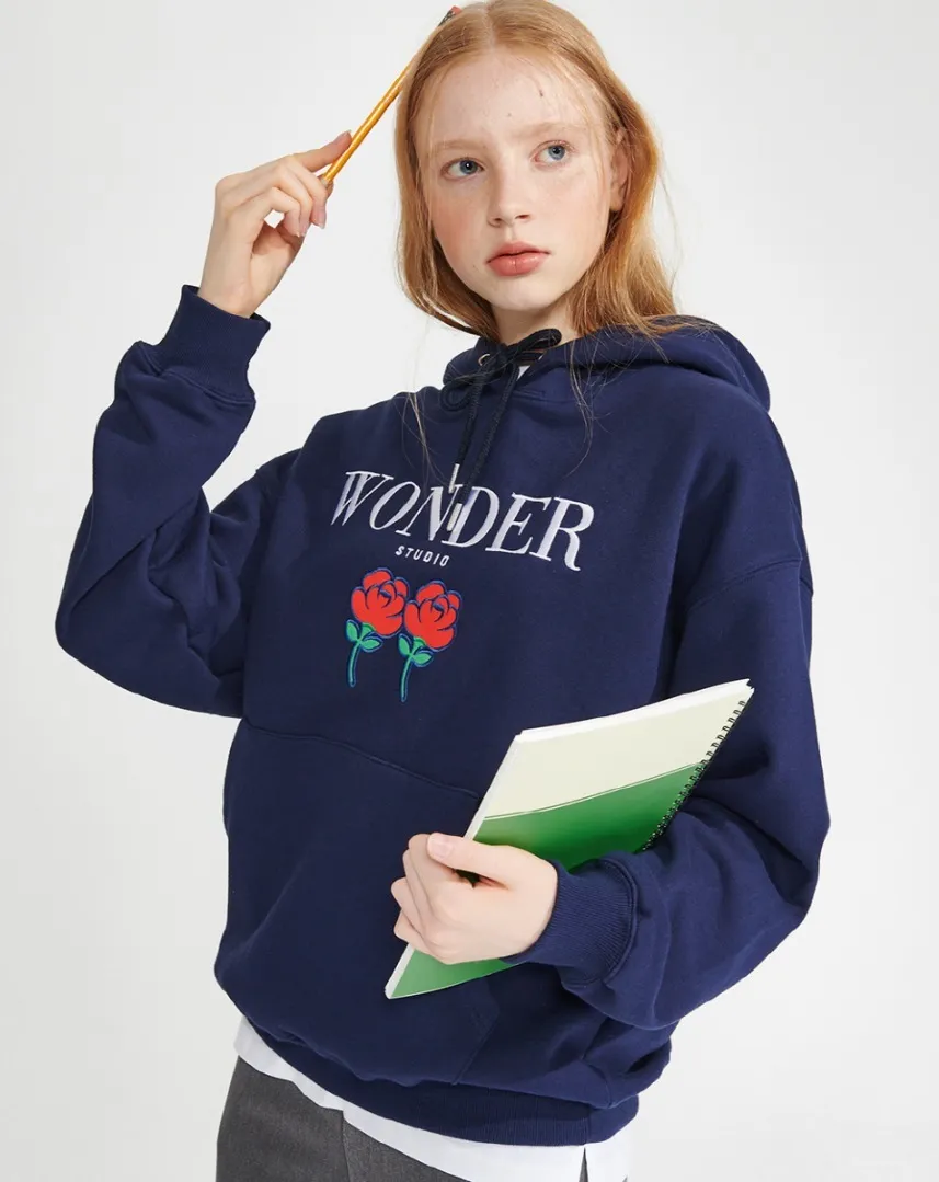 WONDER VISITOR  |Unisex Street Style Logo Hoodies & Sweatshirts