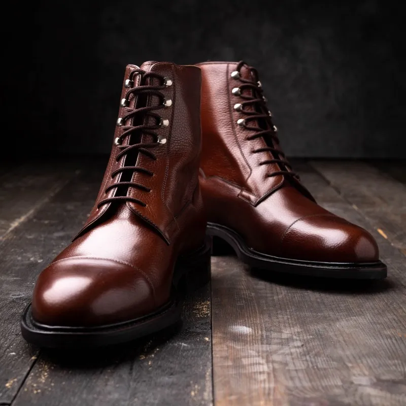 Yanko derby boot brown grain