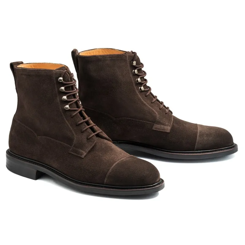 Yanko derby boot dark brown suede