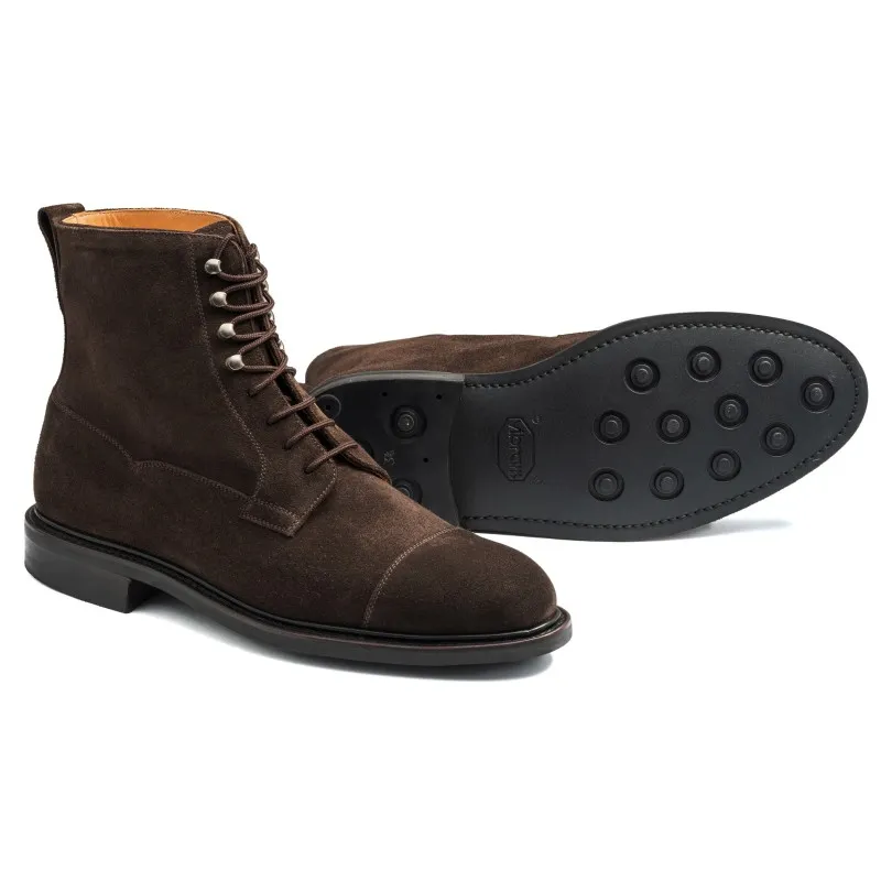 Yanko derby boot dark brown suede