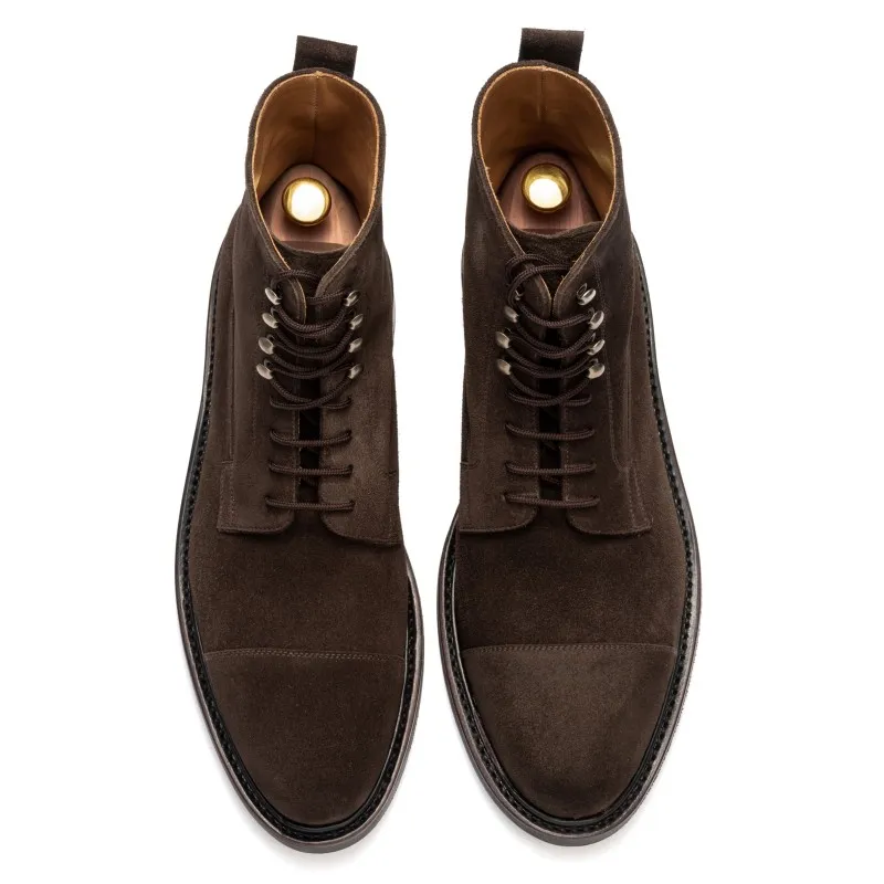 Yanko derby boot dark brown suede