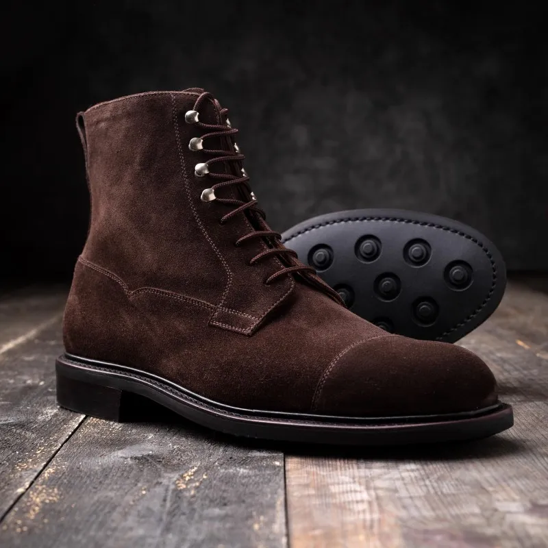 Yanko derby boot dark brown suede