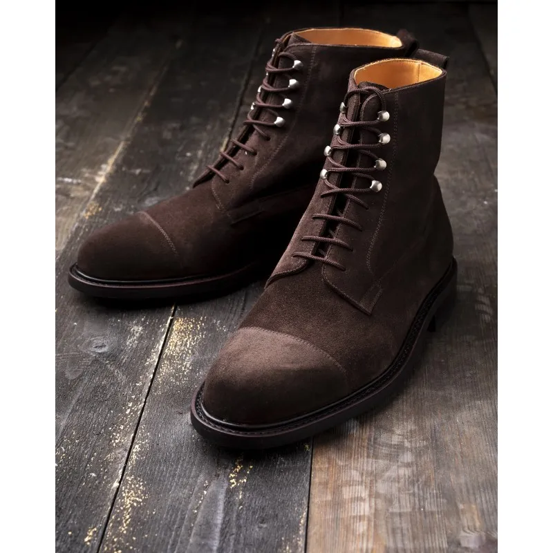 Yanko derby boot dark brown suede