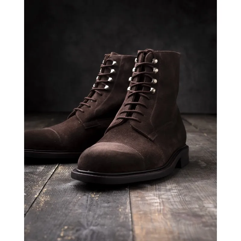 Yanko derby boot dark brown suede