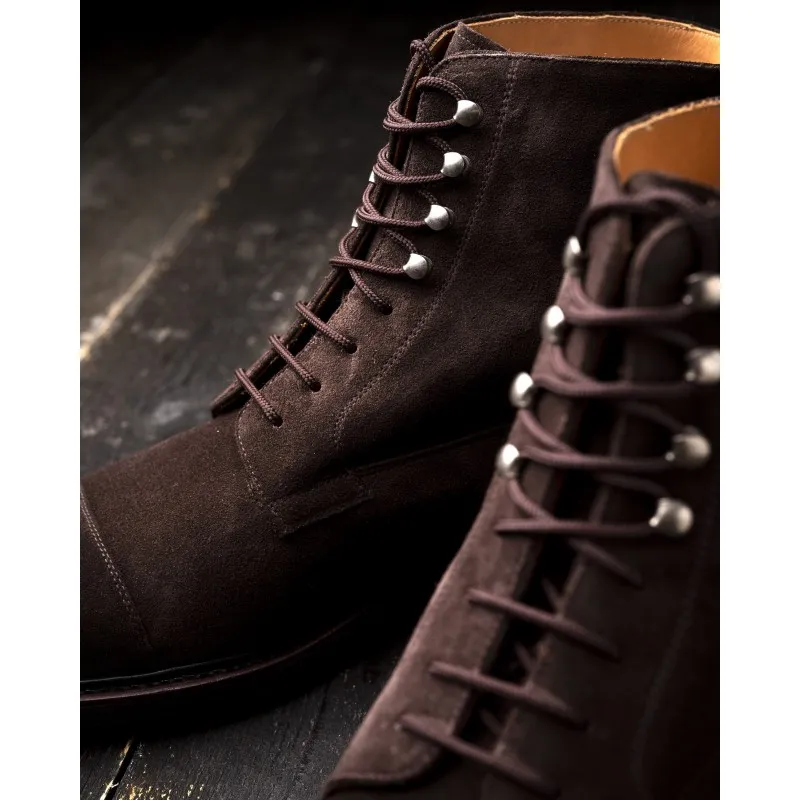 Yanko derby boot dark brown suede