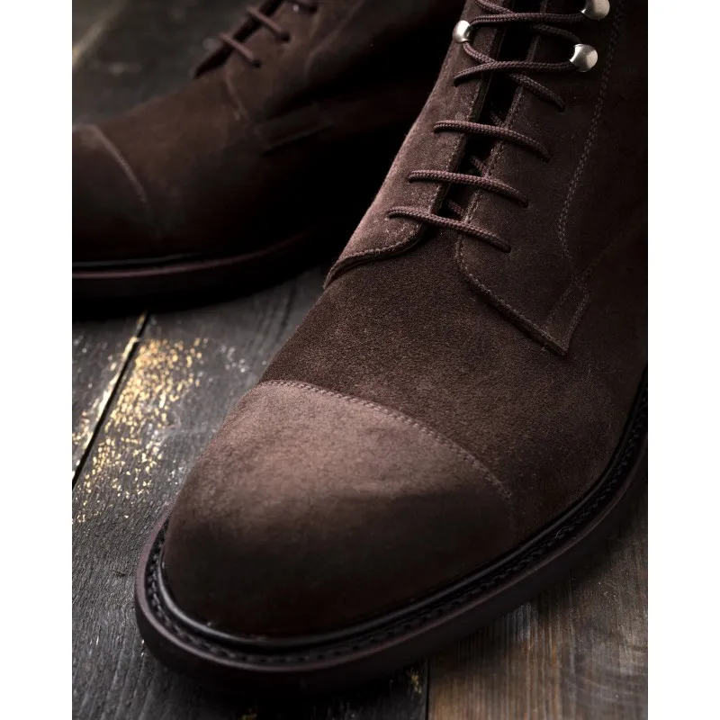 Yanko derby boot dark brown suede